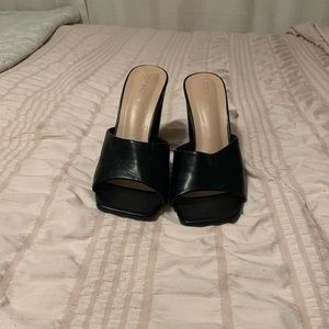 Black slip on heels
